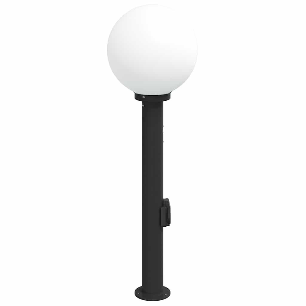 Sloupkové Svítidlo Se Senzorem A Zásuvkou 80 Cm Černé Ip44