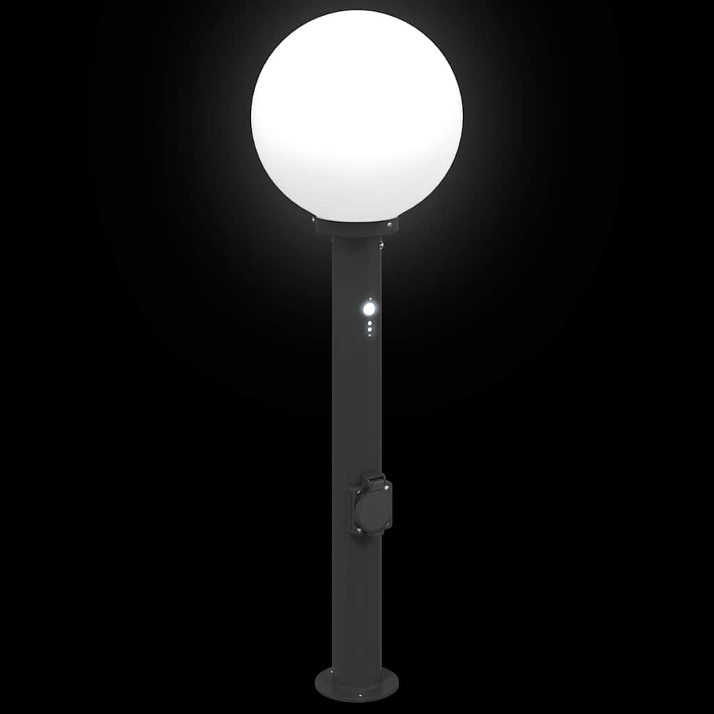Sloupkové Svítidlo Se Senzorem A Zásuvkou 80 Cm Černé Ip44