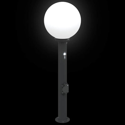 Sloupkové Svítidlo Se Senzorem A Zásuvkou 80 Cm Černé Ip44