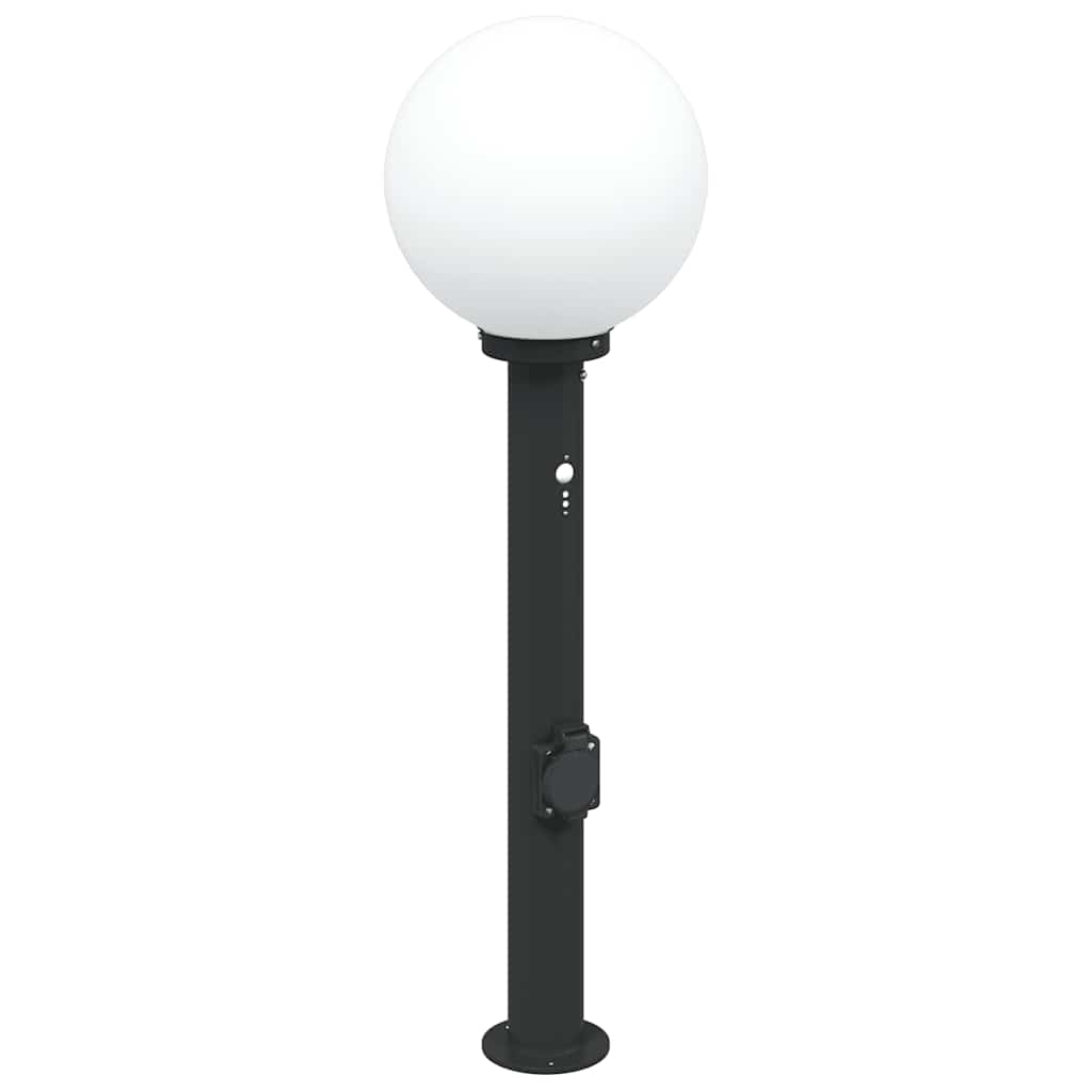 Sloupková Světla Se Senzorem A Zásuvkou 3 Ks 80 Cm Černá Ip44