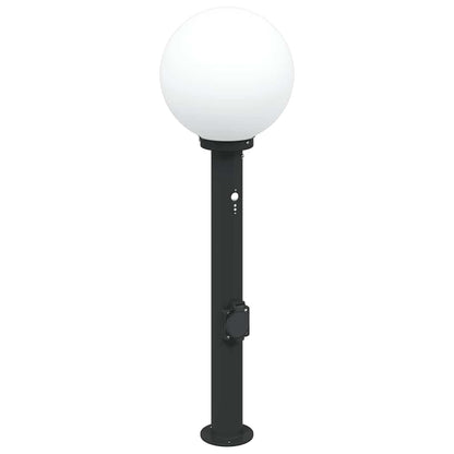 Sloupková Světla Se Senzorem A Zásuvkou 3 Ks 80 Cm Černá Ip44