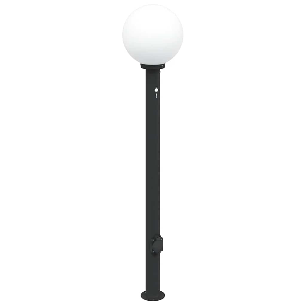 Sloupkové Svítidlo Se Senzorem A Zásuvkou 120 Cm Černé Ip44