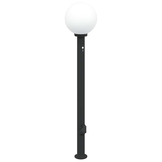 Sloupkové Svítidlo Se Senzorem A Zásuvkou 120 Cm Černé Ip44