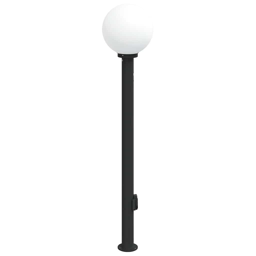 Sloupkové Svítidlo Se Senzorem A Zásuvkou 120 Cm Černé Ip44