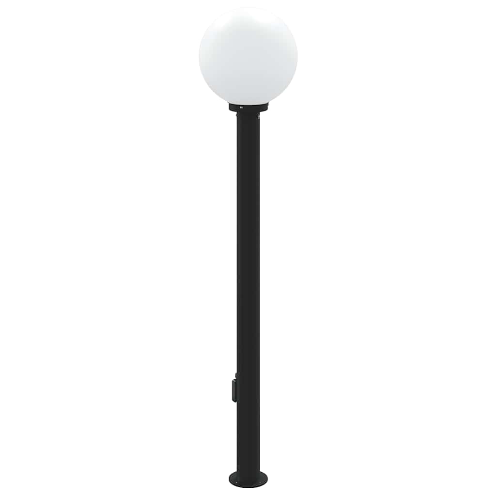 Sloupkové Svítidlo Se Senzorem A Zásuvkou 120 Cm Černé Ip44
