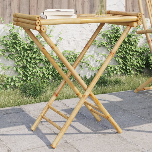 Skládací stolek s podnosem 70,5 x 42,5 x 80 cm bambus