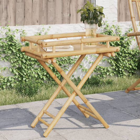 Skládací stolek s podnosem 60 x 40 x 68 cm bambus