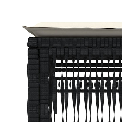 Zahradní Lehátka S Poduškami 2 Ks Černá Polyratan