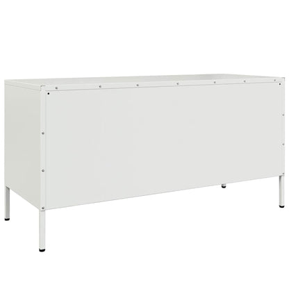 Tv Skříňka Bílá 100,5 X 39 X 50,5 Cm Ocel