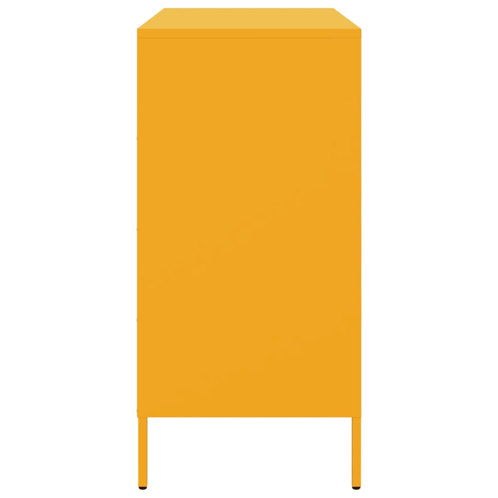 Příborník Hořčicově Žlutý 68 X 39 X 79 Cm Ocel