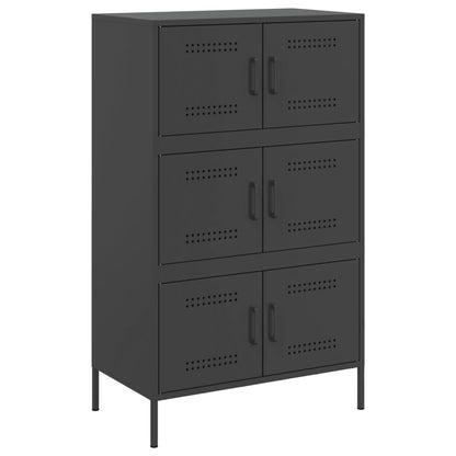 Skříň Highboard Černá 68 X 39 X 113 Cm Ocel