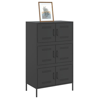 Skříň Highboard Černá 68 X 39 X 113 Cm Ocel