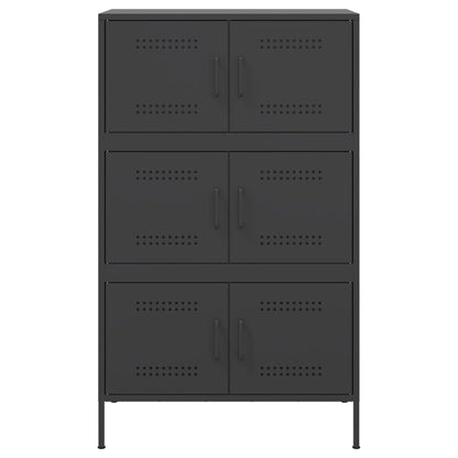 Skříň Highboard Černá 68 X 39 X 113 Cm Ocel