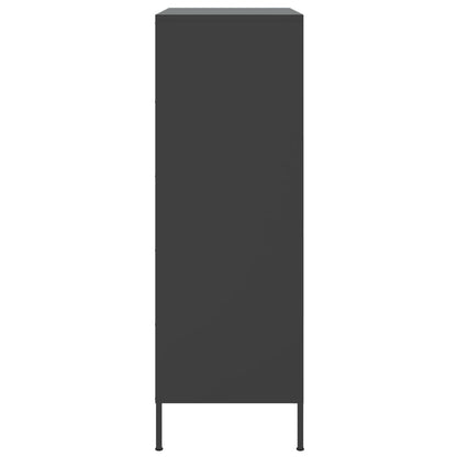 Skříň Highboard Černá 68 X 39 X 113 Cm Ocel