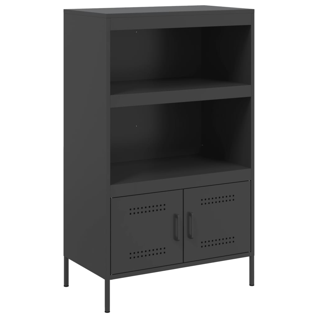 Skříň Highboard Černá 68 X 39 X 113 Cm Ocel