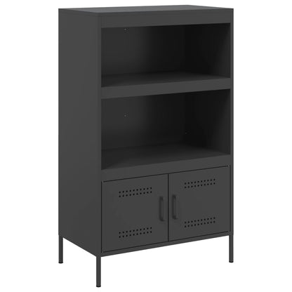 Skříň Highboard Černá 68 X 39 X 113 Cm Ocel