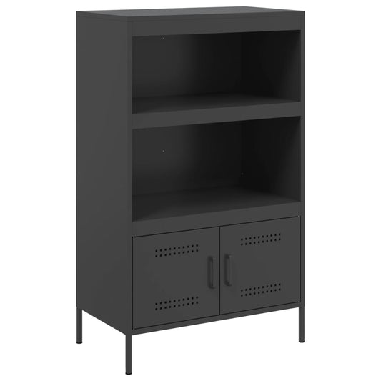 Skříň Highboard Černá 68 X 39 X 113 Cm Ocel