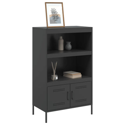 Skříň Highboard Černá 68 X 39 X 113 Cm Ocel