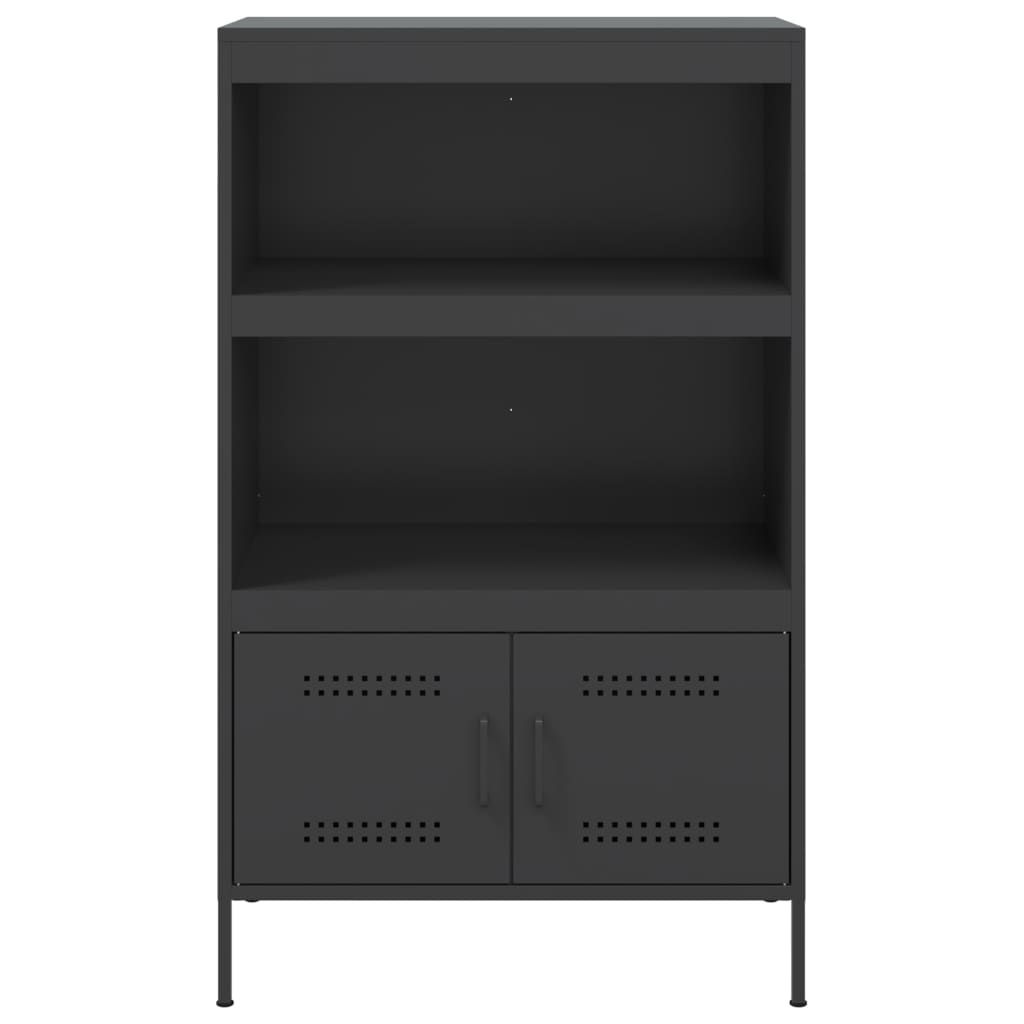 Skříň Highboard Černá 68 X 39 X 113 Cm Ocel