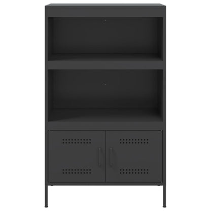 Skříň Highboard Černá 68 X 39 X 113 Cm Ocel