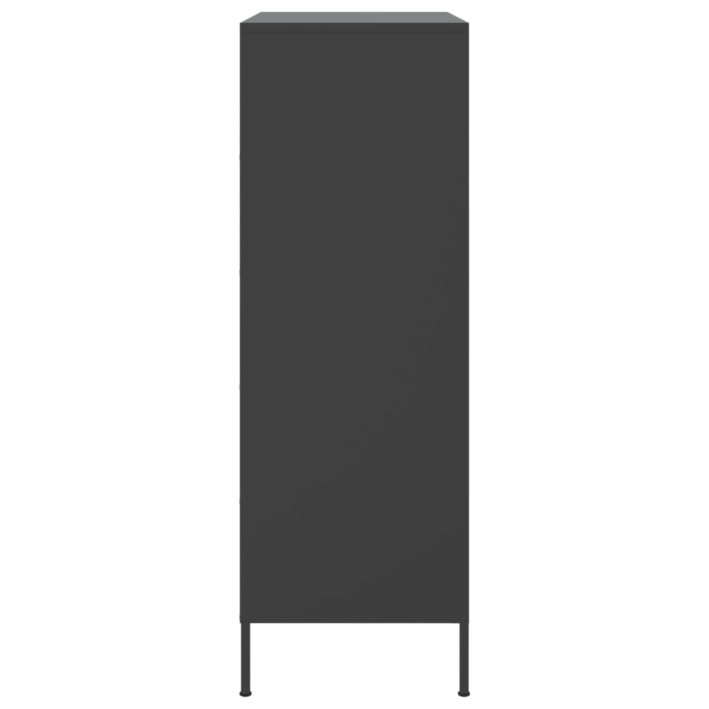 Skříň Highboard Černá 68 X 39 X 113 Cm Ocel