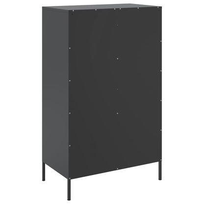 Skříň Highboard Černá 68 X 39 X 113 Cm Ocel