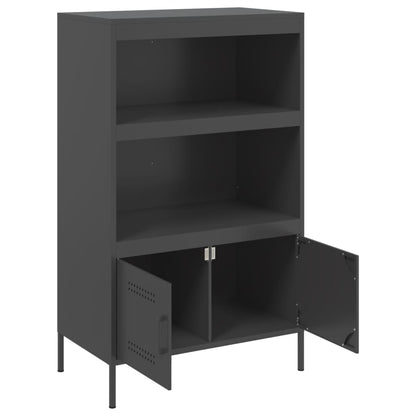 Skříň Highboard Černá 68 X 39 X 113 Cm Ocel