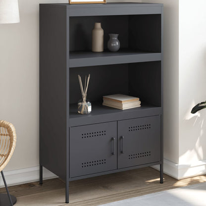 Skříň Highboard Černá 68 X 39 X 113 Cm Ocel