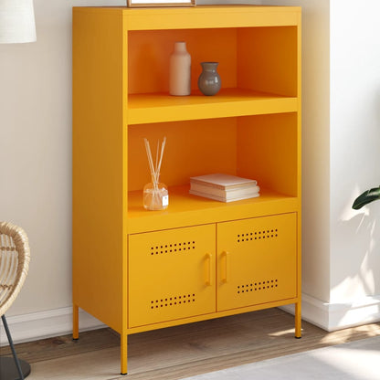 Skříň Highboard Černá 68 X 39 X 113 Cm Ocel