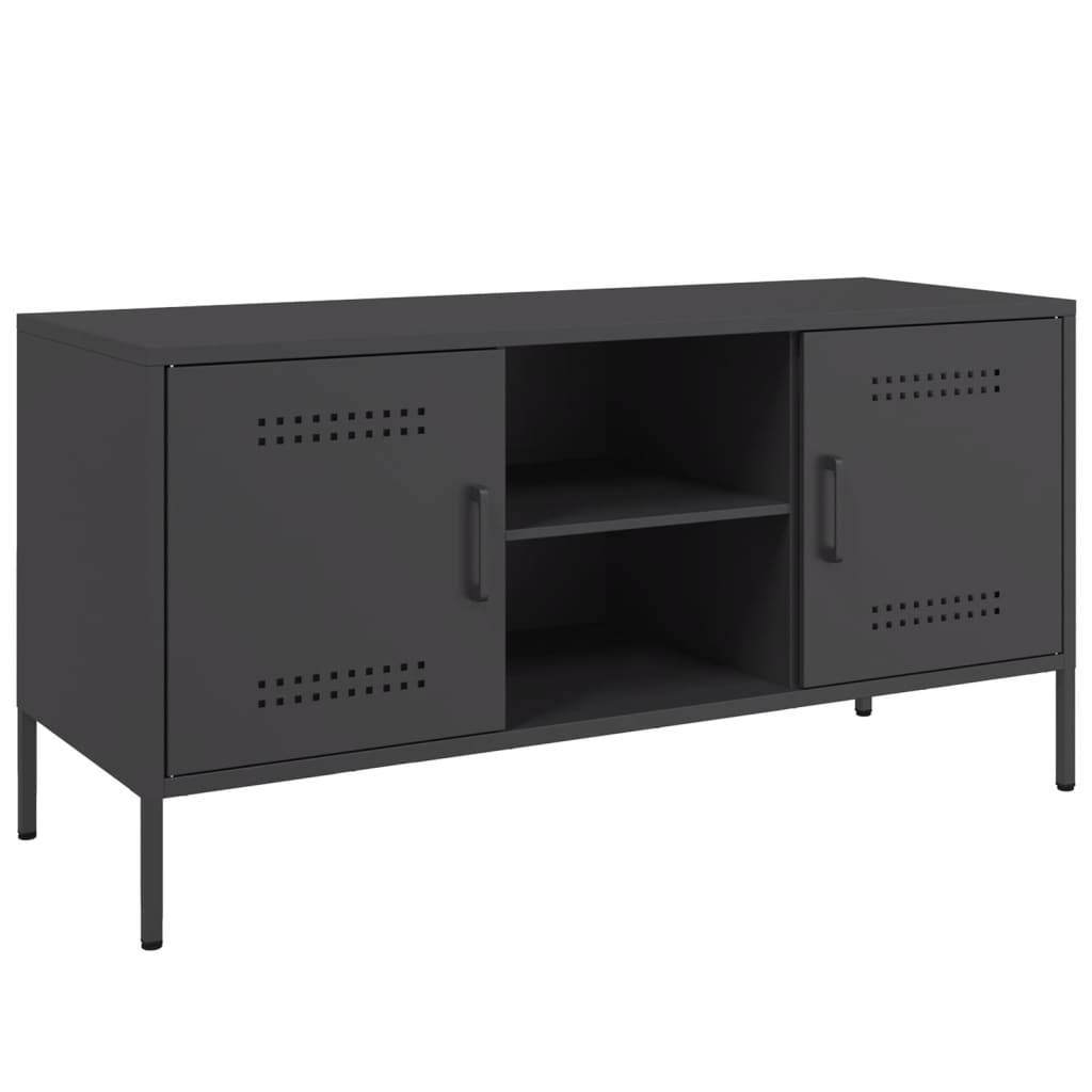 Tv Skříňka Černá 100,5 X 39 X 50,5 Cm Ocel