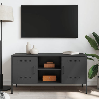 Tv Skříňka Černá 100,5 X 39 X 50,5 Cm Ocel