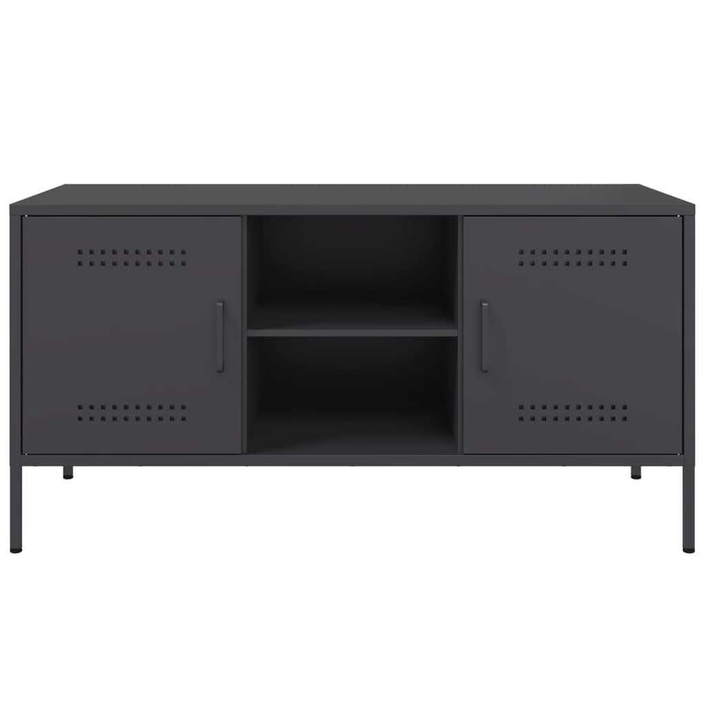 Tv Skříňka Černá 100,5 X 39 X 50,5 Cm Ocel