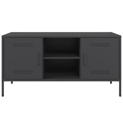 Tv Skříňka Černá 100,5 X 39 X 50,5 Cm Ocel