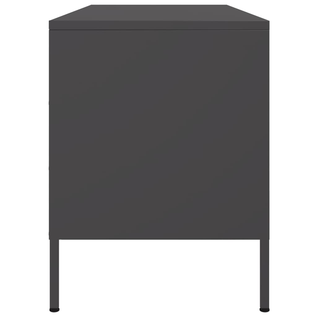 Tv Skříňka Černá 100,5 X 39 X 50,5 Cm Ocel