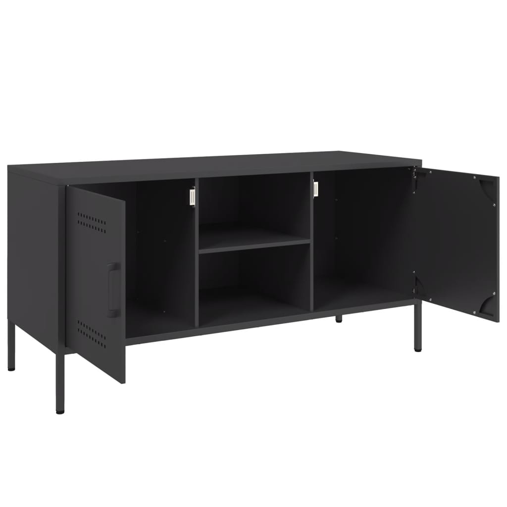 Tv Skříňka Černá 100,5 X 39 X 50,5 Cm Ocel