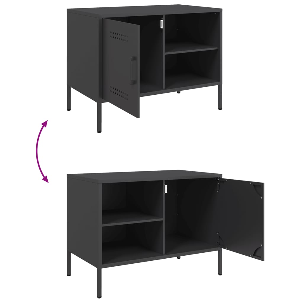 Tv Skříňky 2 Ks Černé 68 X 39 X 50,5 Cm Ocel