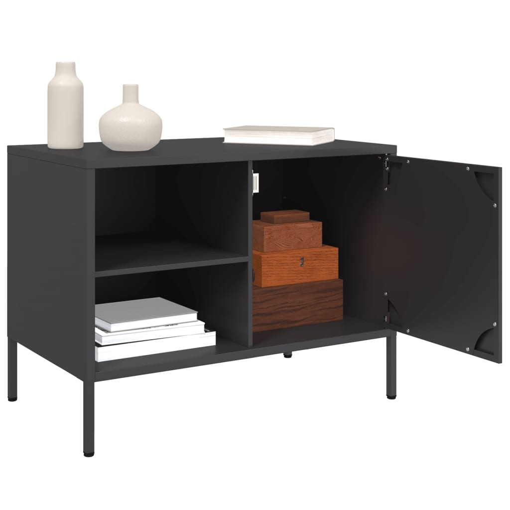 Tv Skříňky 2 Ks Černé 68 X 39 X 50,5 Cm Ocel