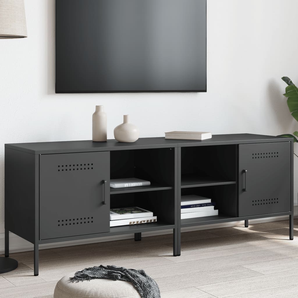 Tv Skříňky 2 Ks Černé 68 X 39 X 50,5 Cm Ocel