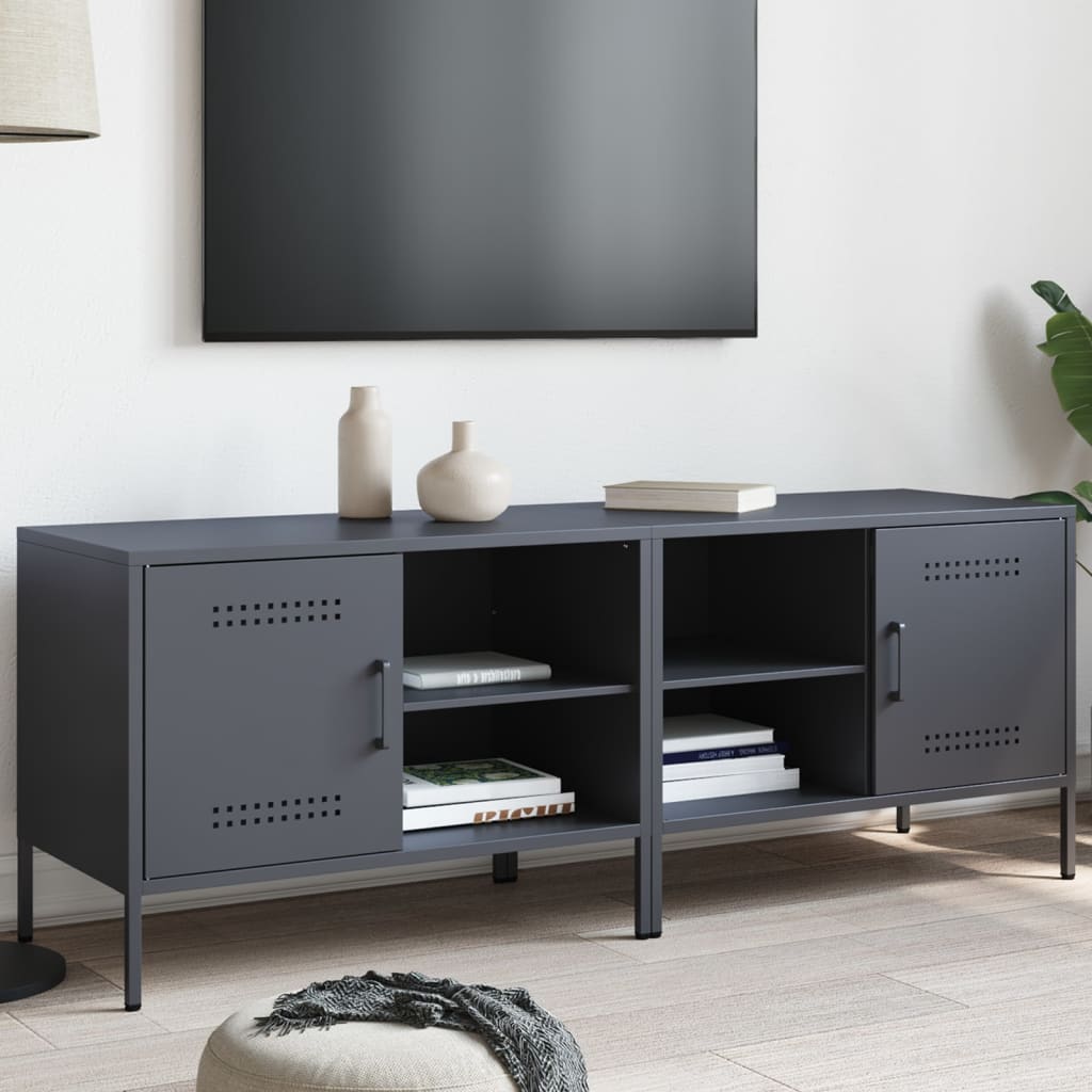 Tv Skříňky 2 Ks Černé 68 X 39 X 50,5 Cm Ocel