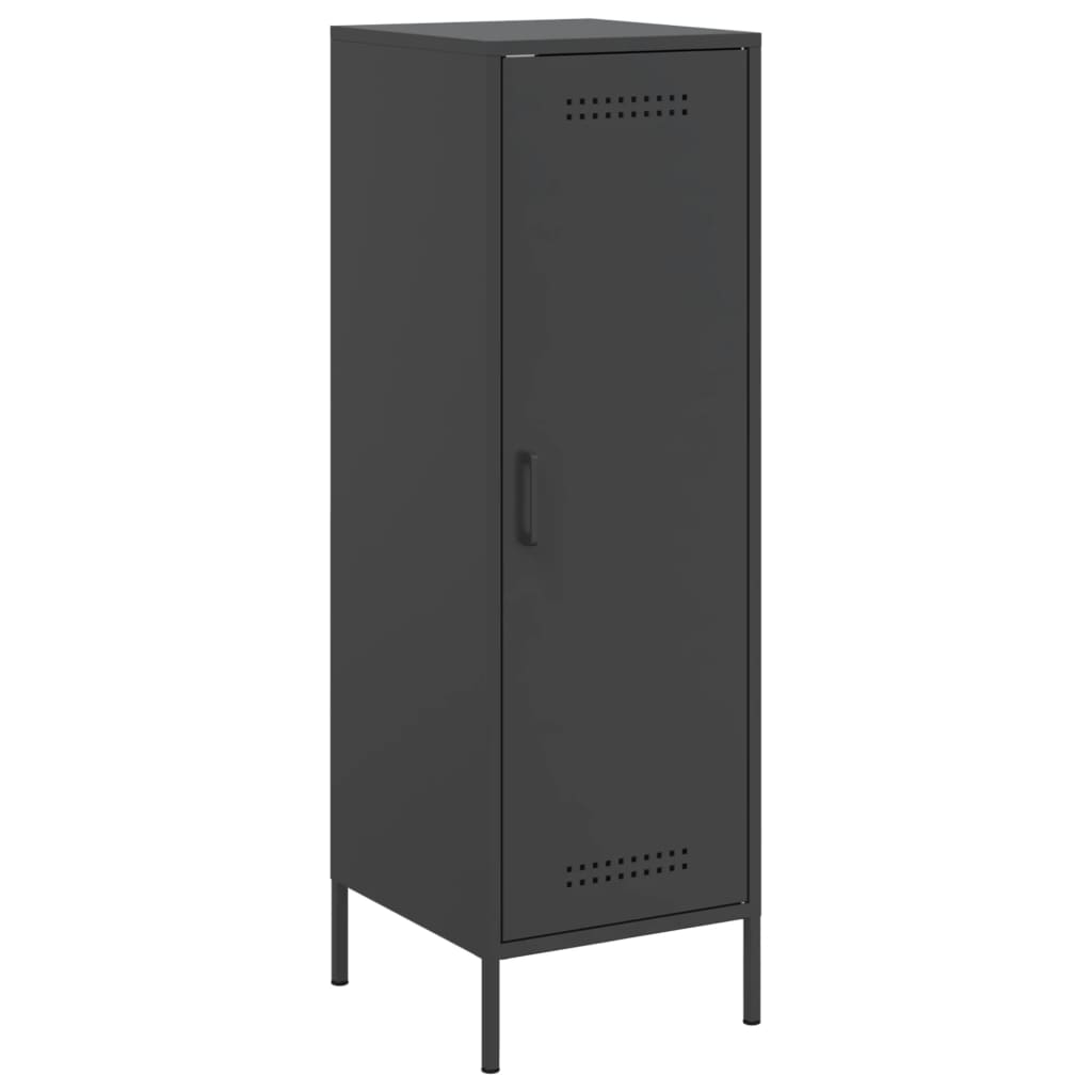 Skříň Highboard Černá 36 X 39 X 113 Cm Ocel