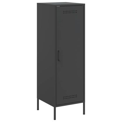 Skříň Highboard Černá 36 X 39 X 113 Cm Ocel