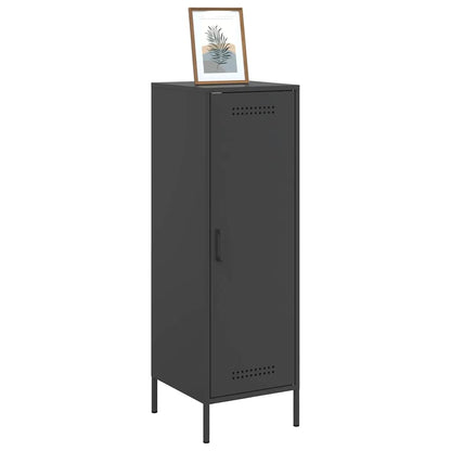 Skříň Highboard Černá 36 X 39 X 113 Cm Ocel