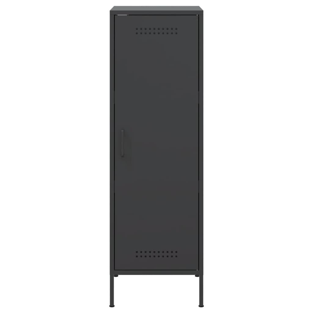 Skříň Highboard Černá 36 X 39 X 113 Cm Ocel