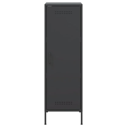 Skříň Highboard Černá 36 X 39 X 113 Cm Ocel