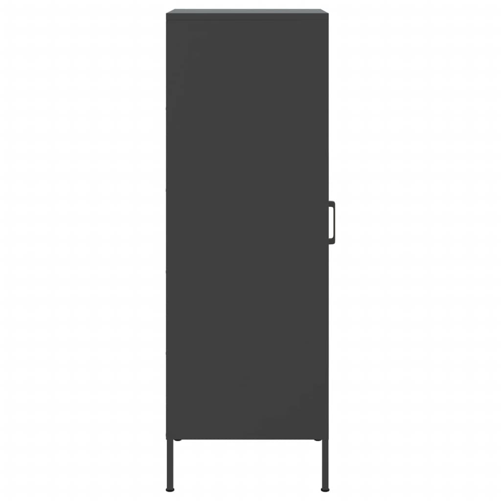 Skříň Highboard Černá 36 X 39 X 113 Cm Ocel