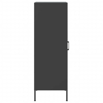 Skříň Highboard Černá 36 X 39 X 113 Cm Ocel