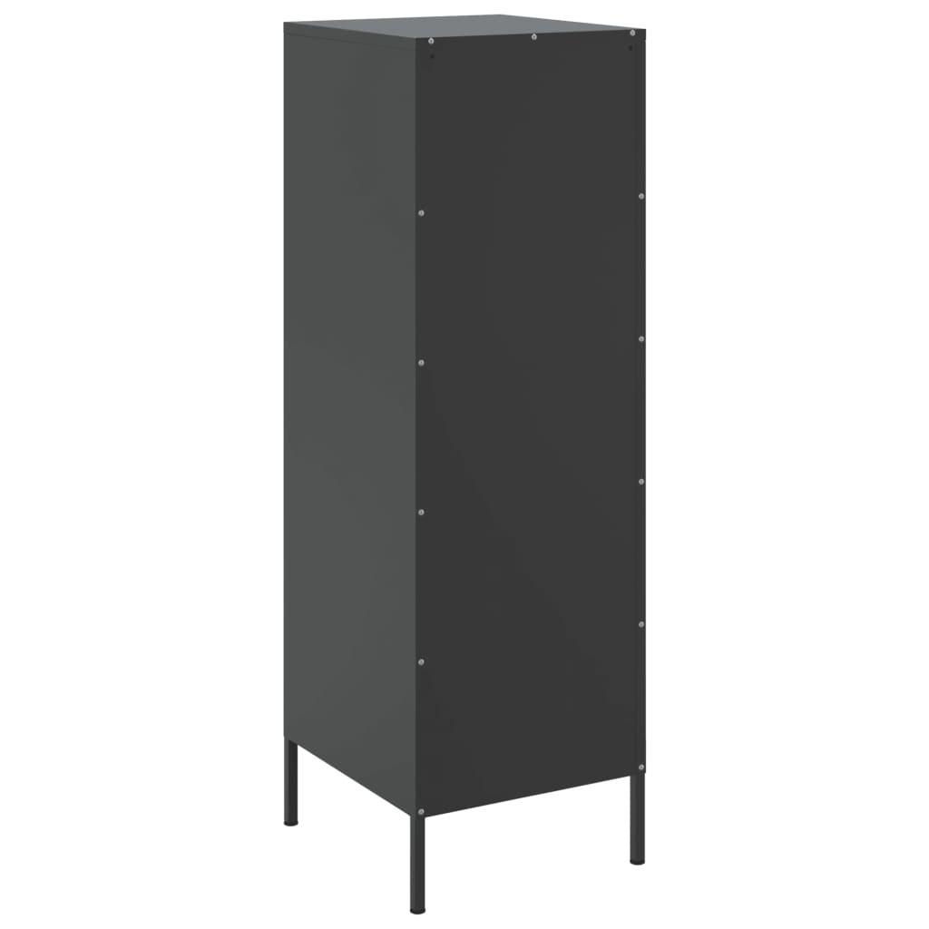 Skříň Highboard Černá 36 X 39 X 113 Cm Ocel