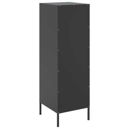 Skříň Highboard Černá 36 X 39 X 113 Cm Ocel