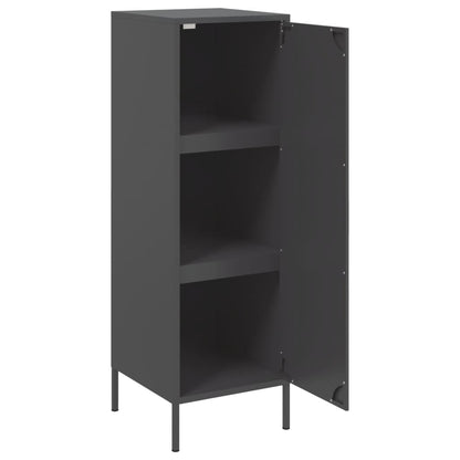 Skříň Highboard Černá 36 X 39 X 113 Cm Ocel