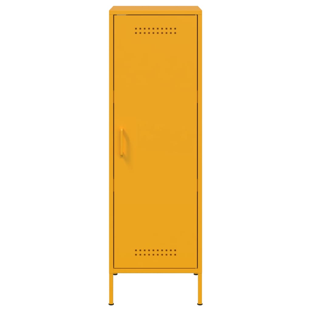 Skříň Highboard Hořčicově Žlutá 36 X 39 X 113 Cm Ocel
